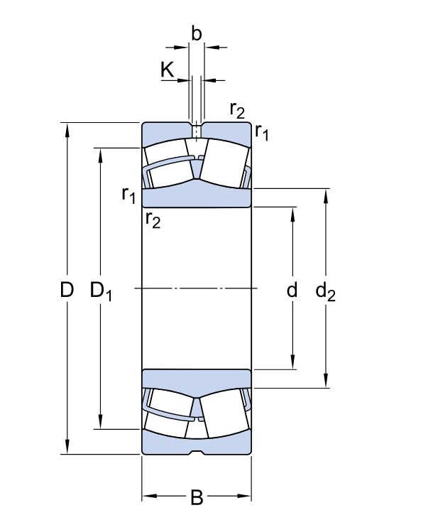 Bản vẽ kích thước vòng bi tang trống
